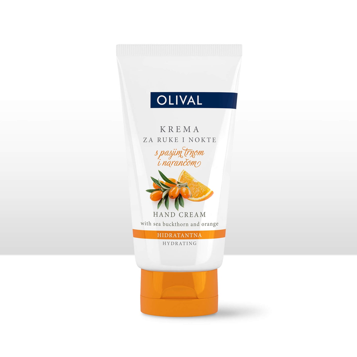 Moisturizing hand and nail cream with buckthorn and orange